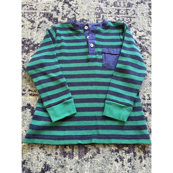 Boden Other - Boden | Green/Blue Knit Henley Top Front Pocket Size 5-6 Preppy Casual Lounge